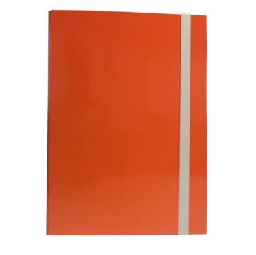 Cartellina con elastico - cartone plastificato - 3 lembi - 25x34 cm - arancio - Queen - Starline