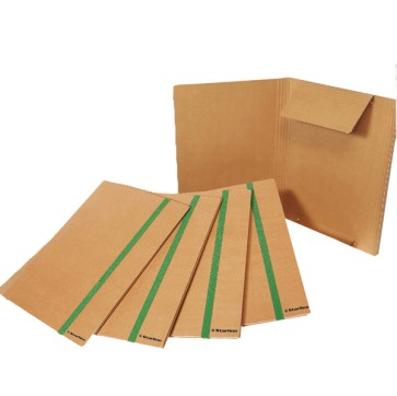 Cartellina 3 lembi - con elastico piatto 20 mm - 25 x 35 cm - cartoncino FSC - avana - Starline