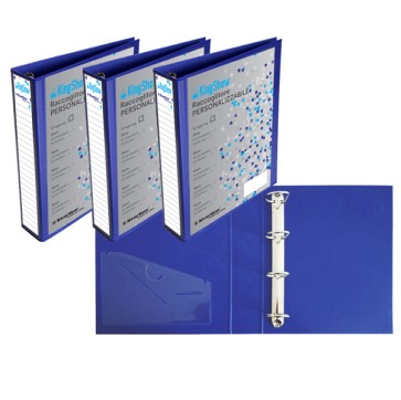 Raccoglitore personalizzabile KingShow - 4 anelli a D 25 mm - dorso 4 cm - 22x30 cm - blu - Starline