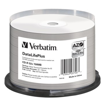 Verbatim - Scatola 50 CD-R Data Life Plus - spindle 1X-52X - 43756 - 700MB
