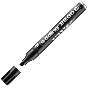 Marcatore permanente 2200C - punta a scalpello - da 1 a 5 mm - nero  - Edding