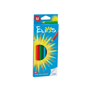 Pastelli Elios - esagonale - diametro mina 2,8 mm - con temperino - Fila - astuccio 12 pezzi
