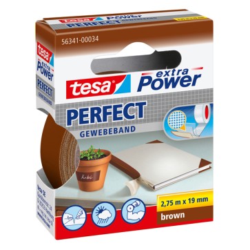 Nastro adesivo telato XP Perfect - 19 mm x 2,7 m - marrone - Tesa