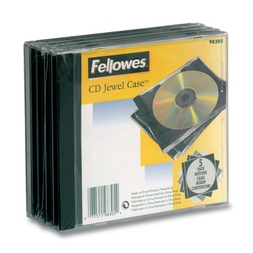 Custodia per CD singolo Jewel Case - base nera - pack 5 pezzi