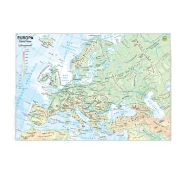 Carta geografica Europa - scolastica - plastificata - 29,7 x 42 cm - Belletti