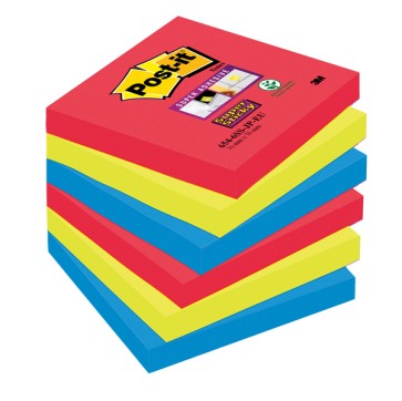 Blocco foglietti Post it  Super Sticky - colore Bora Bora - 76 x 76 mm - 90 fogli - Post it