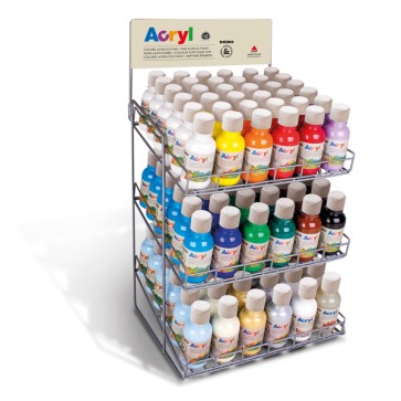 Colori acrilici - 125 ml - colori assortiti - Primo - expo da banco 108 pezzi