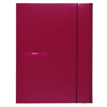 Cartellina 3 lembi Matrix - con elastico - PPL - 24x33 cm - rosso porpora - Favorit