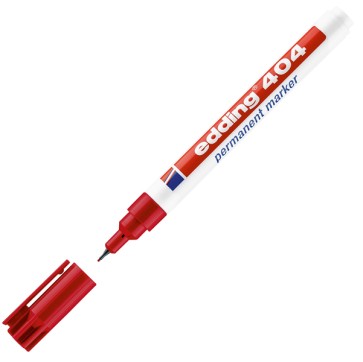 Marcatore permanente 404  - punta tonda extra fine  - 0,75 mm - rosso - Edding