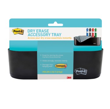 Vassoio porta accessori - per lavagna cancellabile Super Sticky - 4 strisce removibili Command incluse - Post it
