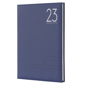 Agenda settimanale Text 2023 - carta plastificata imbottita - 17 x 24 cm - blu - InTempo