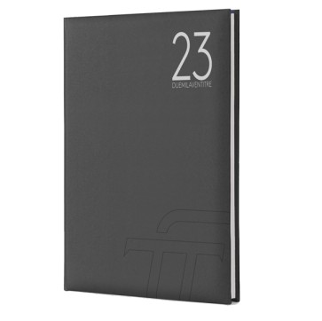 Agenda settimanale Text 2023 - carta plastificata imbottita - 17 x 24 cm - nero - InTempo