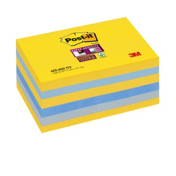 Blocco foglietti Post it  Super Sticky - 655-6SS-NY - 76 x 127 mm - colore New York - 90 fogli - Post it