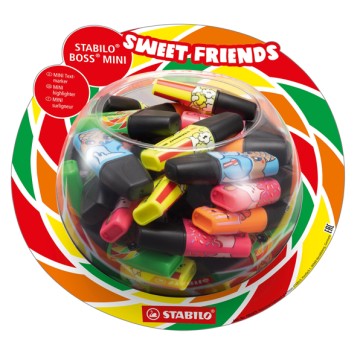 Evidenziatore Boss Mini Sweet Friends - colori assortiti - Stabilo - expo 50 pezzi
