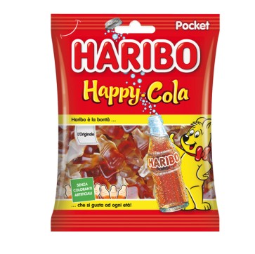 Caramelle gommose Happy Cola - f.to pocket 100 gr - Haribo