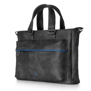 Borsa unisex Bluegate - 39 x 29 x 13 cm - similpelle - nero - In Tempo