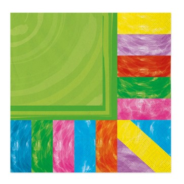Tovaglioli - carta - 33 x 33 cm - fantasia multicolor arcobaleno - Big Party - conf. 20 pezzi