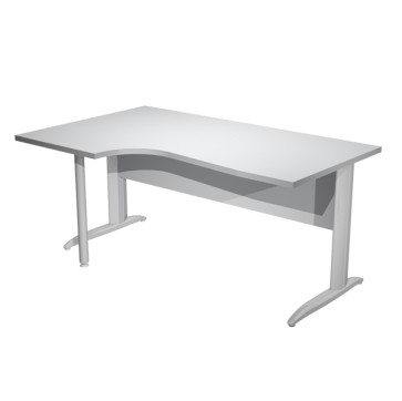 Scrivania Compact Sinistro - 160 x 60/80/100 cm - piano grigio fianchi cromati