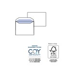 Busta Busta Silver Matic FSC  - senza finestra - gommata - 12 x 18 cm - 70 gr -  bianco - Pigna - conf. 500 pezzi