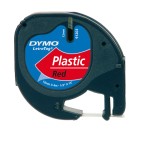 Nastro Letratag 912030 - in plastica - 12 mm x 4 mt - rosso - Dymo