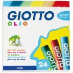 Pastelli a olio - lunghezza 70mm con Ø 11mm - colori assortiti - Giotto - astuccio 24 colori
