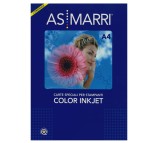 Carta fotografica - per inkjet - A4 - 190 gr - 50 fogli - effetto satinata - bianco - As Marri