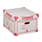 Scatola Storage - con coperchio - 38,5x26,4x39,7 cm - bianco e rosso - 1603 Esselte Dox