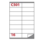 Etichette adesive C501 - permanenti - 105 x 36 mm - 16 et/fg - 100 fogli A4 - bianco - Markin