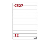 Etichette adesive C527 - permanenti - 210 x 24,75 mm - 12 et/fg - 100 fogli A4 - bianco - Markin