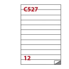 Etichette adesive C/527 - in carta - permanenti - 210 x 24,75 mm - 12 et/fg - 100 fogli - bianco - Markin