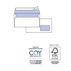 Busta SILVER90 STRIP FSC® - bianca - internografata - con finestra - 110 x 230 mm - 90 gr - Pigna Envelopes - conf. 25 pezzi