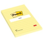Blocco foglietti - giallo Canary - a righe - 102 x 152 mm - 100 fogli - Post it