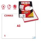 Etichette adesive C599 - permanenti - 420 x 297 mm - 1 et/fg - 100 fogli A3 - bianco - Markin