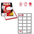 Etichette adesive A/415 - in carta - permanenti - 63,5 x 46,6 mm - 18 et/fg - 100 fogli - bianco - Markin