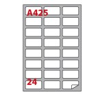 Etichette adesive A425 - permanenti - 64 x 34 mm - 24 et/fg - 100 fogli A4 - bianco - Markin