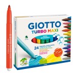 Pennarelli Turbomaxi - punta D5mm - colori assortiti - Giotto - astuccio 24 pezzi