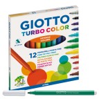 Pennarelli Turbo Color - punta D2,8mm - colori assortiti - Giotto - astuccio 12 pezzi