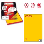 Etichette adesive C503 - permanenti - 210 x 297 mm - 1 et/fg - 100 fogli A4 - giallo - Markin