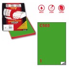 Etichette adesive C503 - permanenti - 210 x 297 mm - 1 et/fg - 100 fogli A4 - verde - Markin