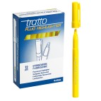 Evidenziatore fluo Highlighter - punta a scalpello  - giallo - Tratto - conf. 12 pezzi