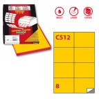 Etichette adesive C512 - permanenti - 105 x 74,25 mm - 8 et/fg - 100 fogli A4 - giallo - Markin