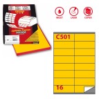 Etichette adesive C501 - permanenti - 105 x 36 mm - 16 et/fg - 100 fogli A4 - giallo - Markin