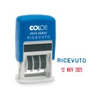 Timbro Mini Dater S160/L1 Datario + RICEVUTO - 4 mm - autoinchiostrante - Colop