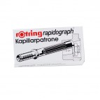 Scatola 3 cartucce capillari per penne Rapidograph - nero - Rotring