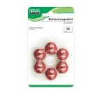 Bottoni magnetici - rosso - diametro 20 mm - Lebez - blister 12 pezzi