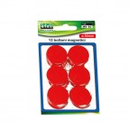 Bottoni magnetici - rosso - diametro 30 mm - Lebez - blister 12 pezzi