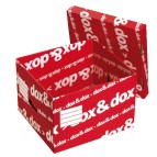 Scatola DoxDox - con coperchio - 39,5x28x35,5 cm - bianco e rosso - Esselte Dox