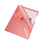 Cartelline a L - PVC - liscio - 21x29,7 cm - rosso cristallo - Esselte - conf. 25 pezzi
