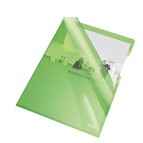 Cartelline a L - PVC - liscio - 21x29,7 cm - verde cristallo - Esselte - conf. 25 pezzi