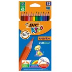 Matite colorate Kids Evolution - colori assortiti - Bic - astuccio 12 pezzi